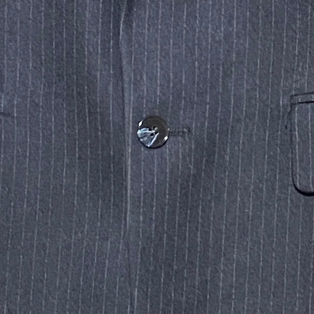 Johnny Carson Vintage Mens‎ Blue Pinstripe Pure Wool 2 Button Sport Coat 39R